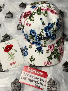 SUPREME Floral Flannel 6-Panel SS26 - WHITE BRAND NEW!
